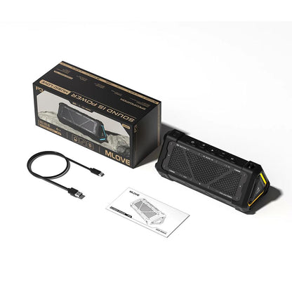 Outdoor Bluetooth Speaker 40W IPX7 with RGB Lights black by HitMyNeed