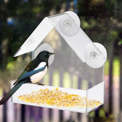 Outdoor Clear Window Bird Feeder with Suction Cups by HitMyNeed