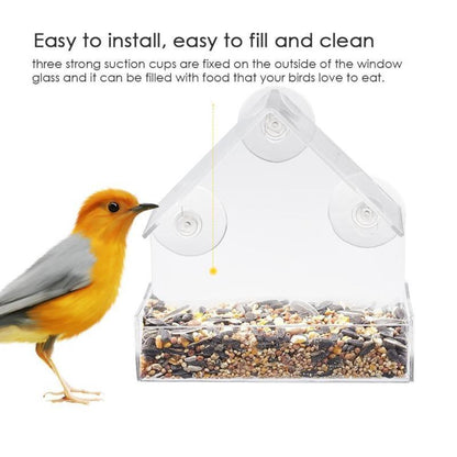 Outdoor Clear Window Bird Feeder with Suction Cups by HitMyNeed