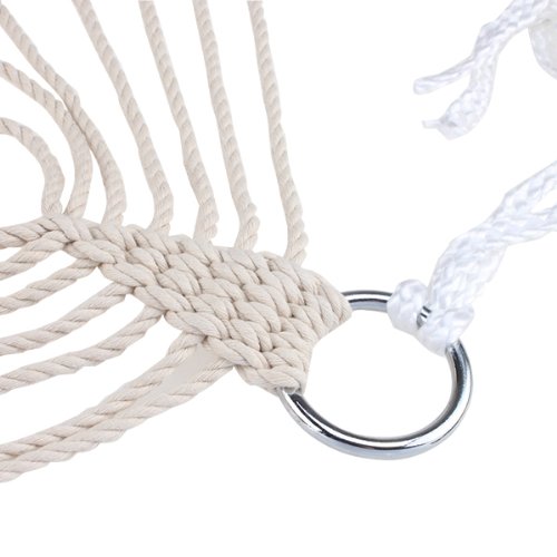 Outdoor Cotton Rope Hammock with Wooden Spreaders by HitMyNeed