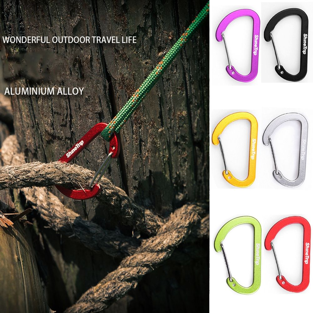 Outdoor D-Shaped Aluminum Carabiner Clip by HitMyNeed