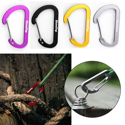 Outdoor D-Shaped Aluminum Carabiner Clip by HitMyNeed