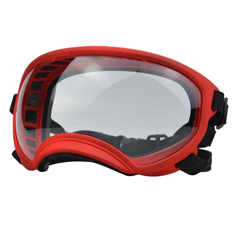 Outdoor Dog Goggles UV400 Anti-Fog Sunglasses red-transparent by HitMyNeed