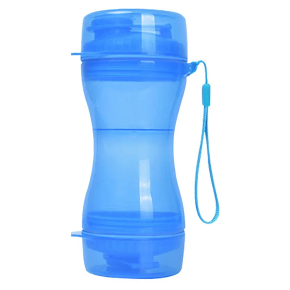 Outdoor Dog Water & Food Bottle 610ml Portable PP blue by HitMyNeed