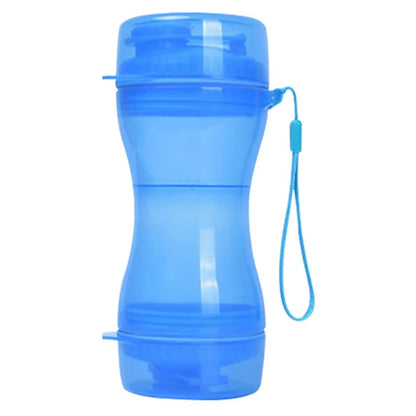 Outdoor Dog Water & Food Bottle 610ml Portable PP blue by HitMyNeed