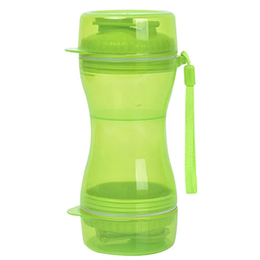 Outdoor Dog Water & Food Bottle 610ml Portable PP green by HitMyNeed