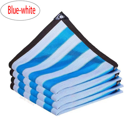 Outdoor HDPE Waterproof UV Shade Net Awning blue-white 3x8m by HitMyNeed