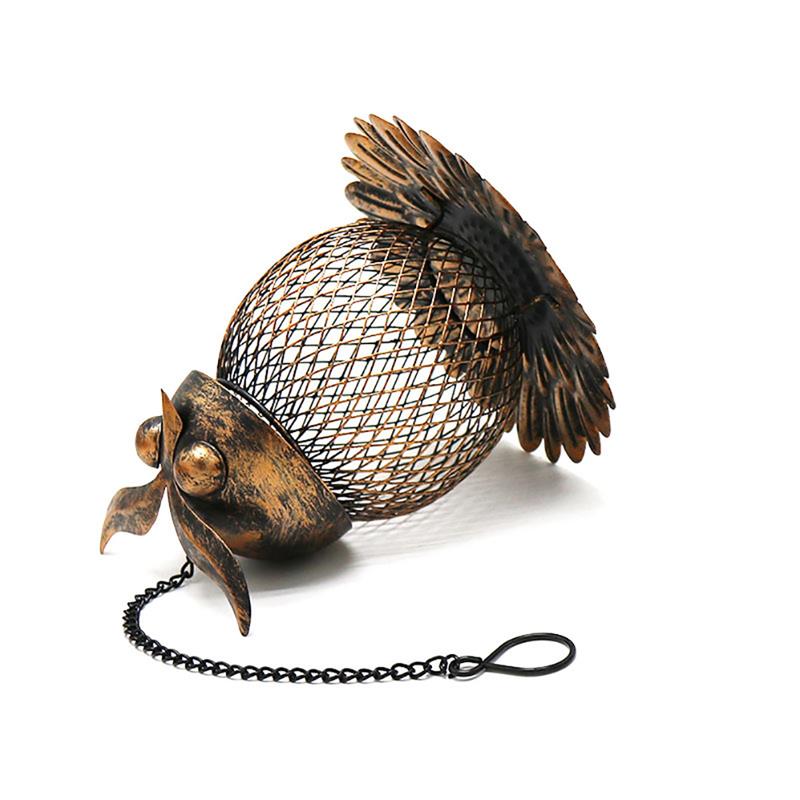 Outdoor Metal Owl Bird Feeder with Hanging Chain by HitMyNeed