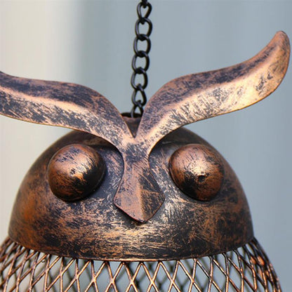 Outdoor Metal Owl Bird Feeder with Hanging Chain by HitMyNeed