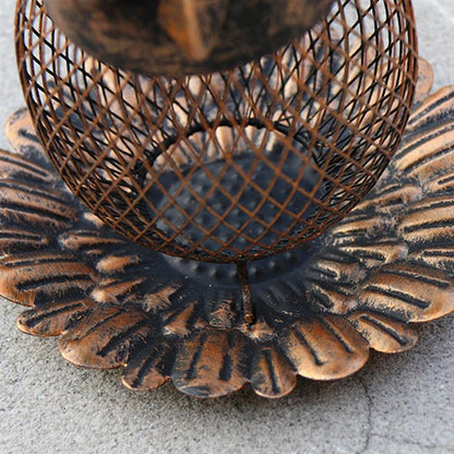 Outdoor Metal Owl Bird Feeder with Hanging Chain by HitMyNeed