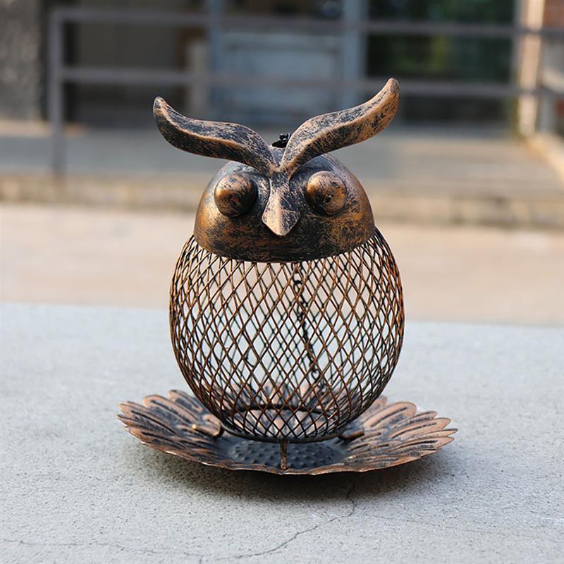 Outdoor Metal Owl Bird Feeder with Hanging Chain by HitMyNeed