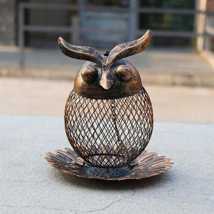Outdoor Metal Owl Bird Feeder with Hanging Chain by HitMyNeed
