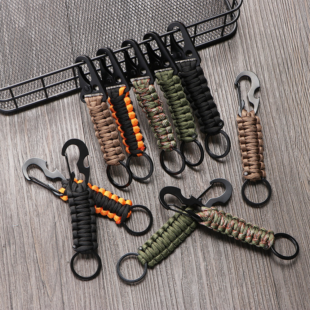 Outdoor Paracord Keychain Carabiner with Bottle Opener by HitMyNeed
