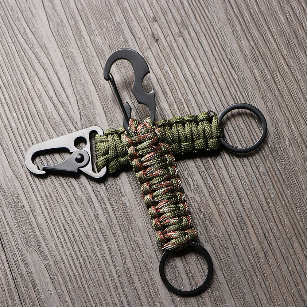 Outdoor Paracord Keychain Carabiner with Bottle Opener by HitMyNeed