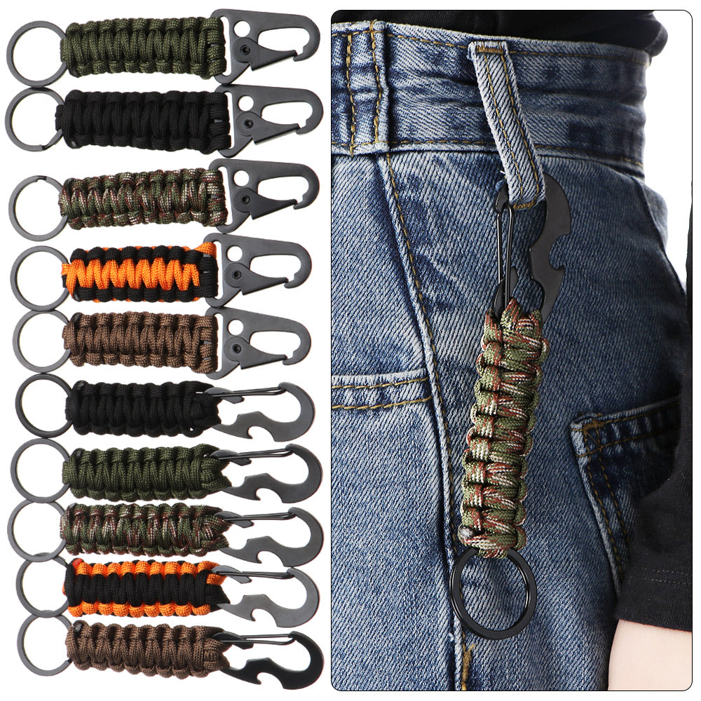 Outdoor Paracord Keychain Carabiner with Bottle Opener by HitMyNeed