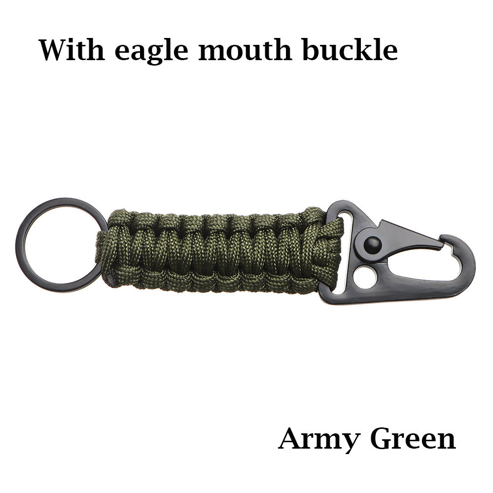 Outdoor Paracord Keychain Carabiner with Bottle Opener army-green by HitMyNeed