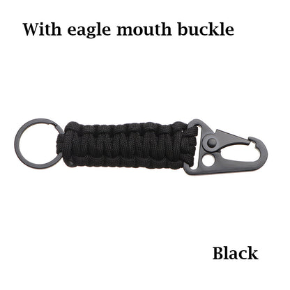 Outdoor Paracord Keychain Carabiner with Bottle Opener black by HitMyNeed