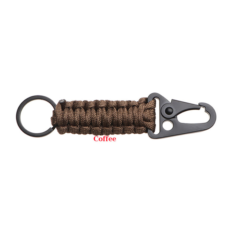 Outdoor Paracord Keychain Carabiner with Bottle Opener coffee by HitMyNeed