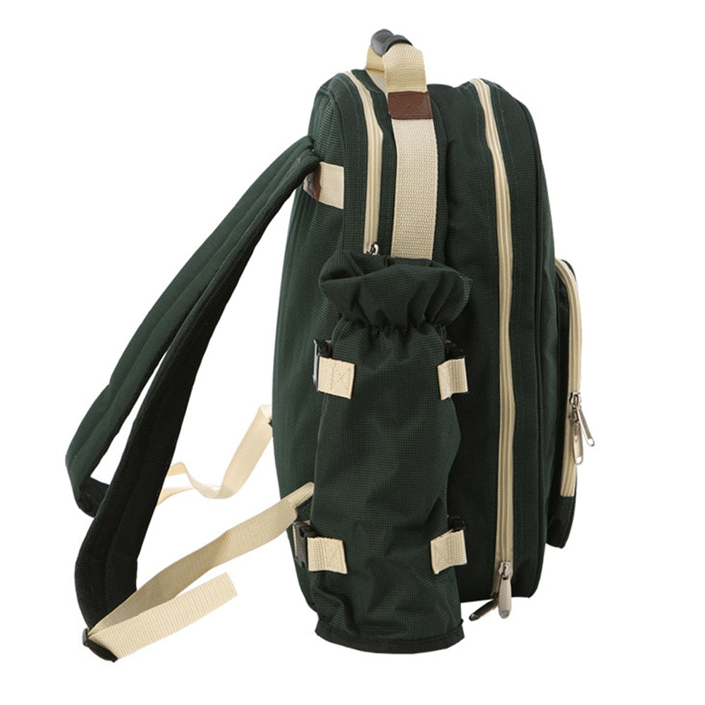 Outdoor Picnic Bag Set for 4 People with Tableware by HitMyNeed