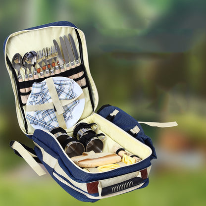 Outdoor Picnic Bag Set for 4 People with Tableware by HitMyNeed