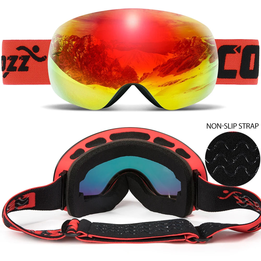 Outdoor Ski Goggles UV400 Anti-Fog OTG Wide View by HitMyNeed