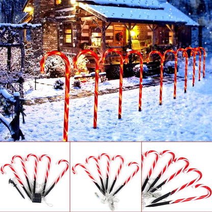 Outdoor Solar Candy Cane Pathway Lights (Set of 5) by HitMyNeed