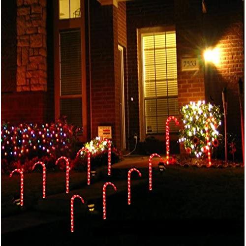 Outdoor Solar Candy Cane Pathway Lights (Set of 5) by HitMyNeed