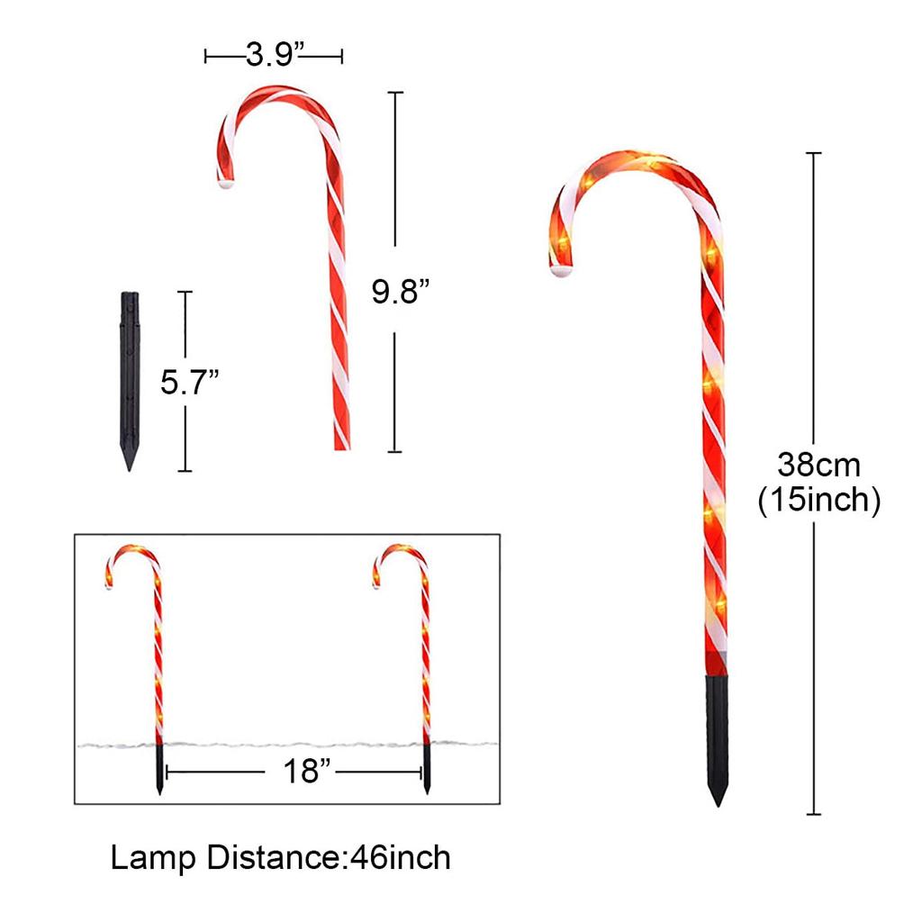 Outdoor Solar Candy Cane Pathway Lights (Set of 5) by HitMyNeed