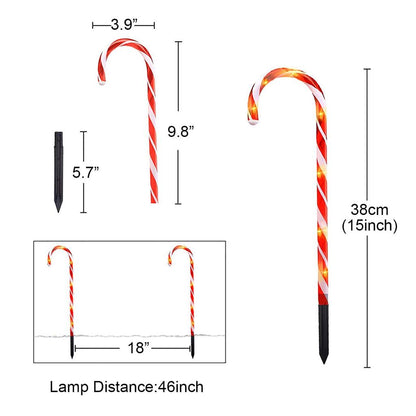 Outdoor Solar Candy Cane Pathway Lights (Set of 5) by HitMyNeed