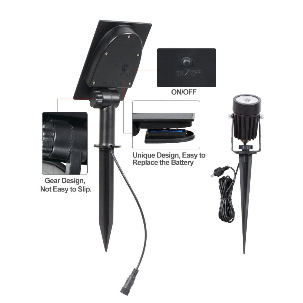 Outdoor Solar LED Spotlight with IP65 Waterproof by HitMyNeed