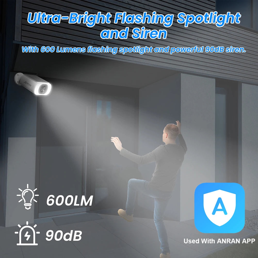 Outdoor Solar Security Camera 3MP 2K, WiFi, Color Night Vision by HitMyNeed
