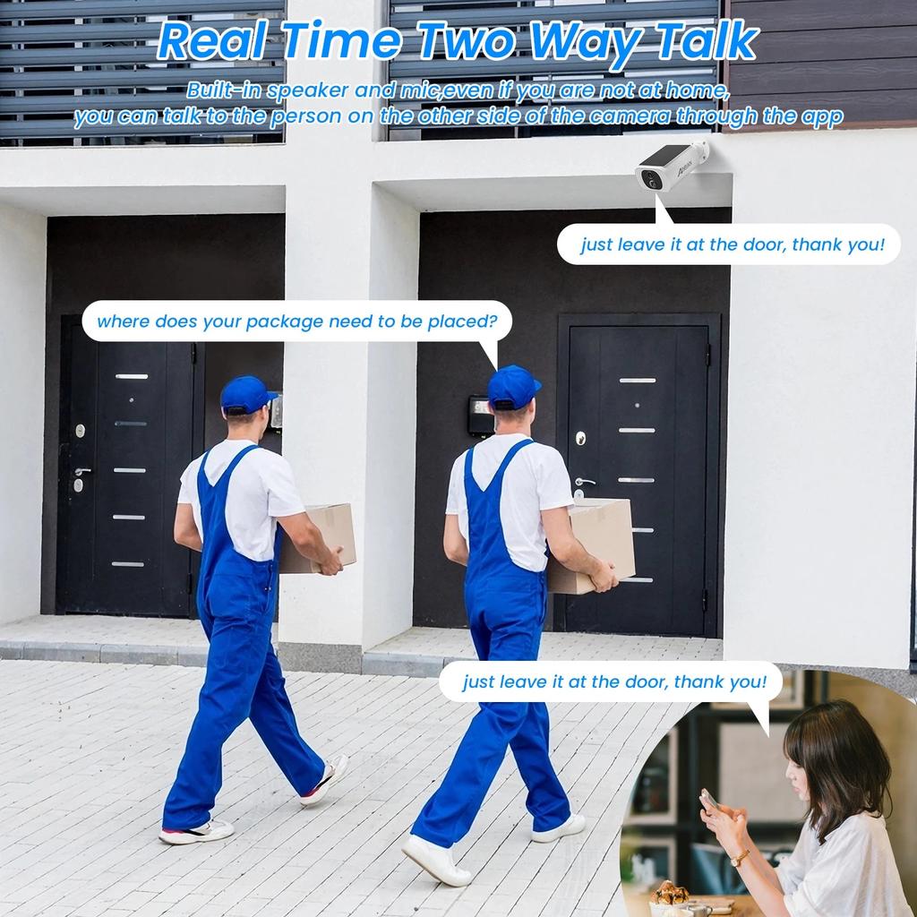 Outdoor Solar Security Camera 3MP 2K, WiFi, Color Night Vision by HitMyNeed