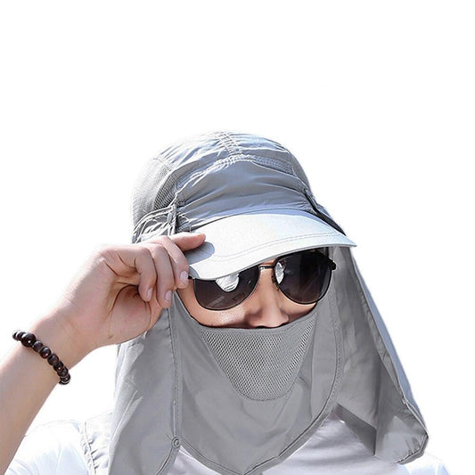 Outdoor Sun Visor Hat with UV Face & Neck Cover by HitMyNeed