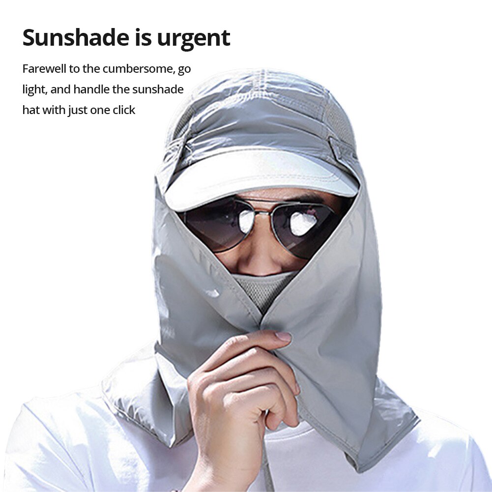 Outdoor Sun Visor Hat with UV Face & Neck Cover by HitMyNeed