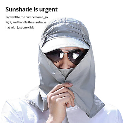Outdoor Sun Visor Hat with UV Face & Neck Cover by HitMyNeed