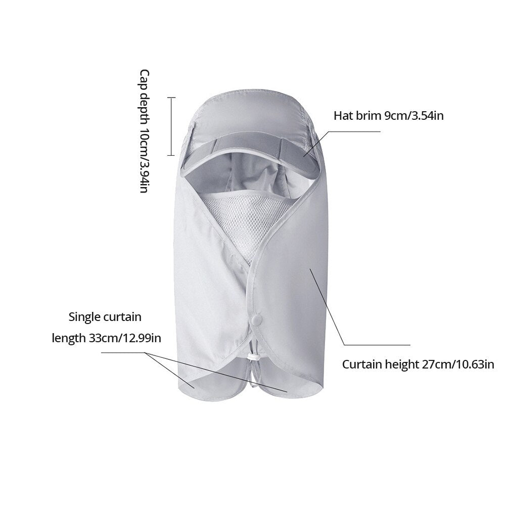 Outdoor Sun Visor Hat with UV Face & Neck Cover by HitMyNeed