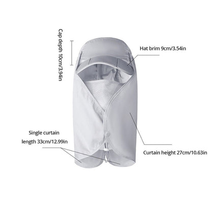 Outdoor Sun Visor Hat with UV Face & Neck Cover by HitMyNeed