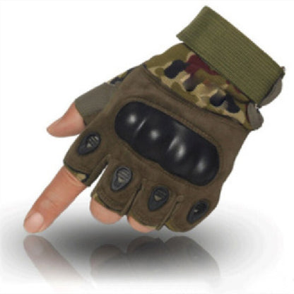 Outdoor Tactical Fingerless Hard Knuckle Gloves by HitMyNeed
