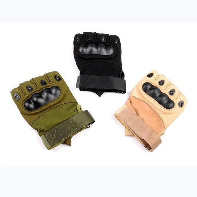 Outdoor Tactical Fingerless Hard Knuckle Gloves by HitMyNeed