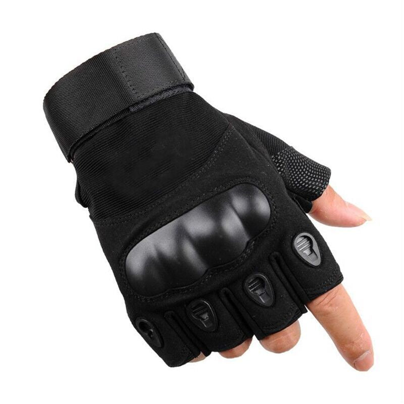 Outdoor Tactical Fingerless Hard Knuckle Gloves by HitMyNeed