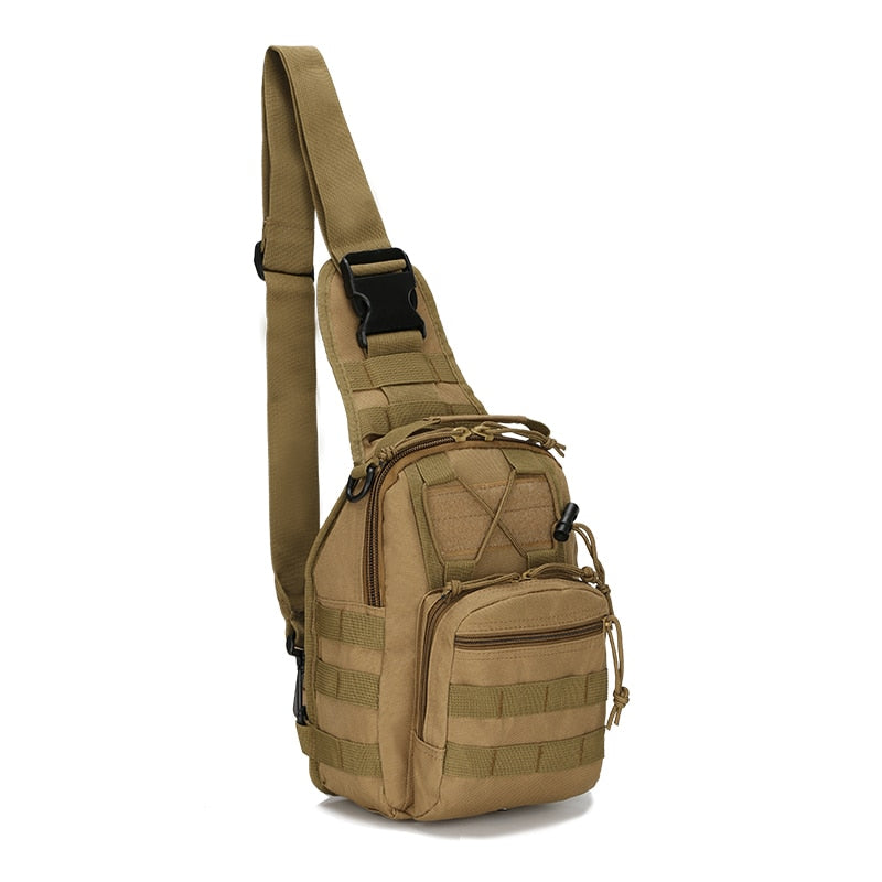 Outdoor Tactical Sling Chest Bag Crossbody khaki-color by HitMyNeed