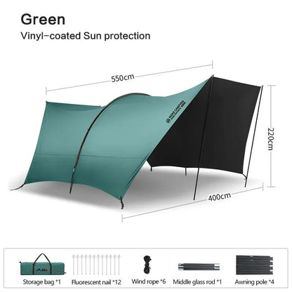 Outdoor Tunnel Camping Canopy Sun & Rain Shelter green-vinyl-coated by HitMyNeed