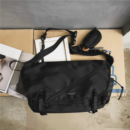 Outdoor Unisex Retro Oxford Messenger Shoulder Bag black by HitMyNeed