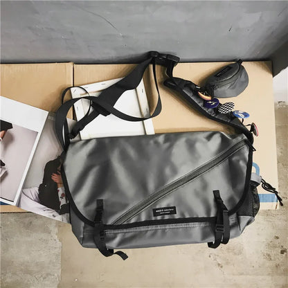 Outdoor Unisex Retro Oxford Messenger Shoulder Bag gray by HitMyNeed