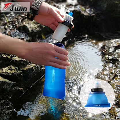 Outdoor Water Filter Bottle with Built-In Purifier 600ml by HitMyNeed