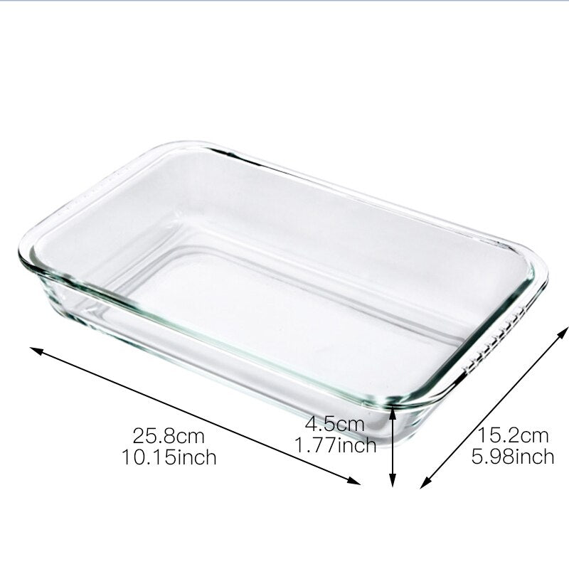 Oven Safe Clear Glass Baking Dish 25.8 x 15.2 cm by HitMyNeed