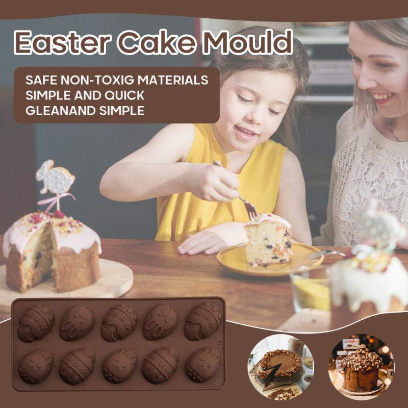 Oven Safe Easter Egg Silicone Mold, 10 Cavity by HitMyNeed