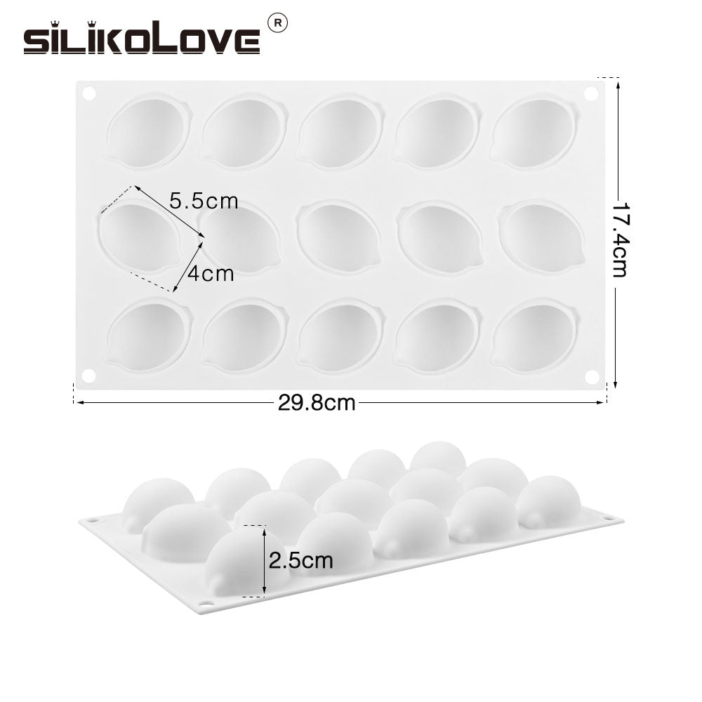 Oven Safe Lemon Silicone Mold, 15-Cavity Tray by HitMyNeed