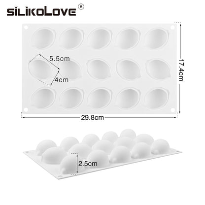 Oven Safe Lemon Silicone Mold, 15-Cavity Tray by HitMyNeed