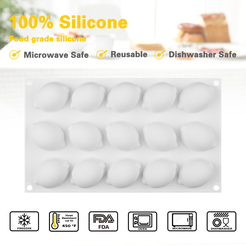 Oven Safe Lemon Silicone Mold, 15-Cavity Tray by HitMyNeed